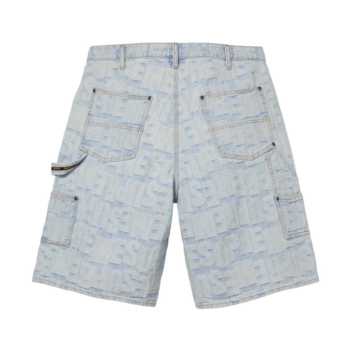 슈프림 리핏 자카드 더블 니 데님 쇼츠 라이트 워시드 인디고 - 26SS(Supreme Repeat Jacquard Double Knee Denim Short Light Washed Indigo - 26SS) - 2