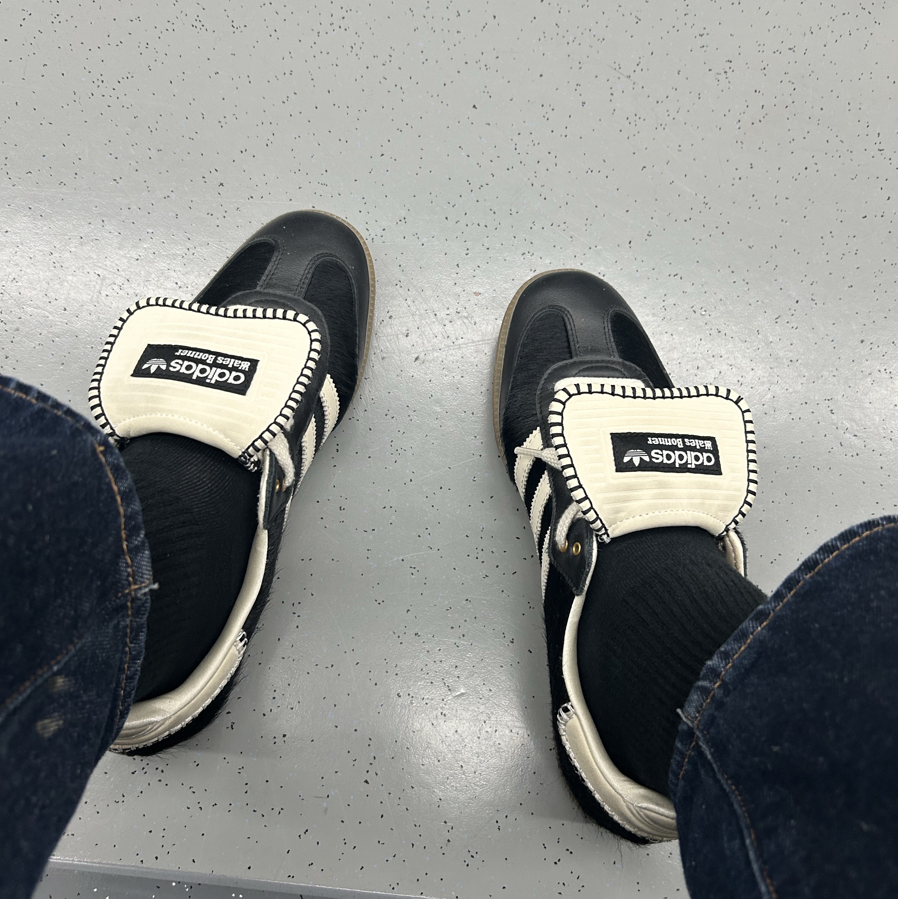 Adidas x Wales Bonner Pony Tonal Samba Core Black Cream White 착용 스타일