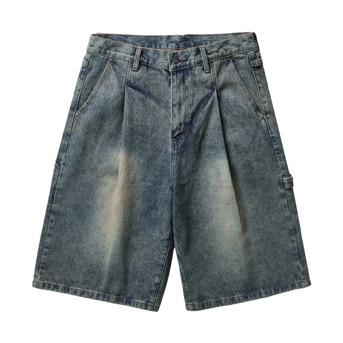 디미트리블랙 바이오 워싱 카펜터 버뮤다 데님 팬츠 더스트 인디고(Dimitri Black Bio Washing Carpenter Bermuda Denim Pants Dust Indigo) - 1