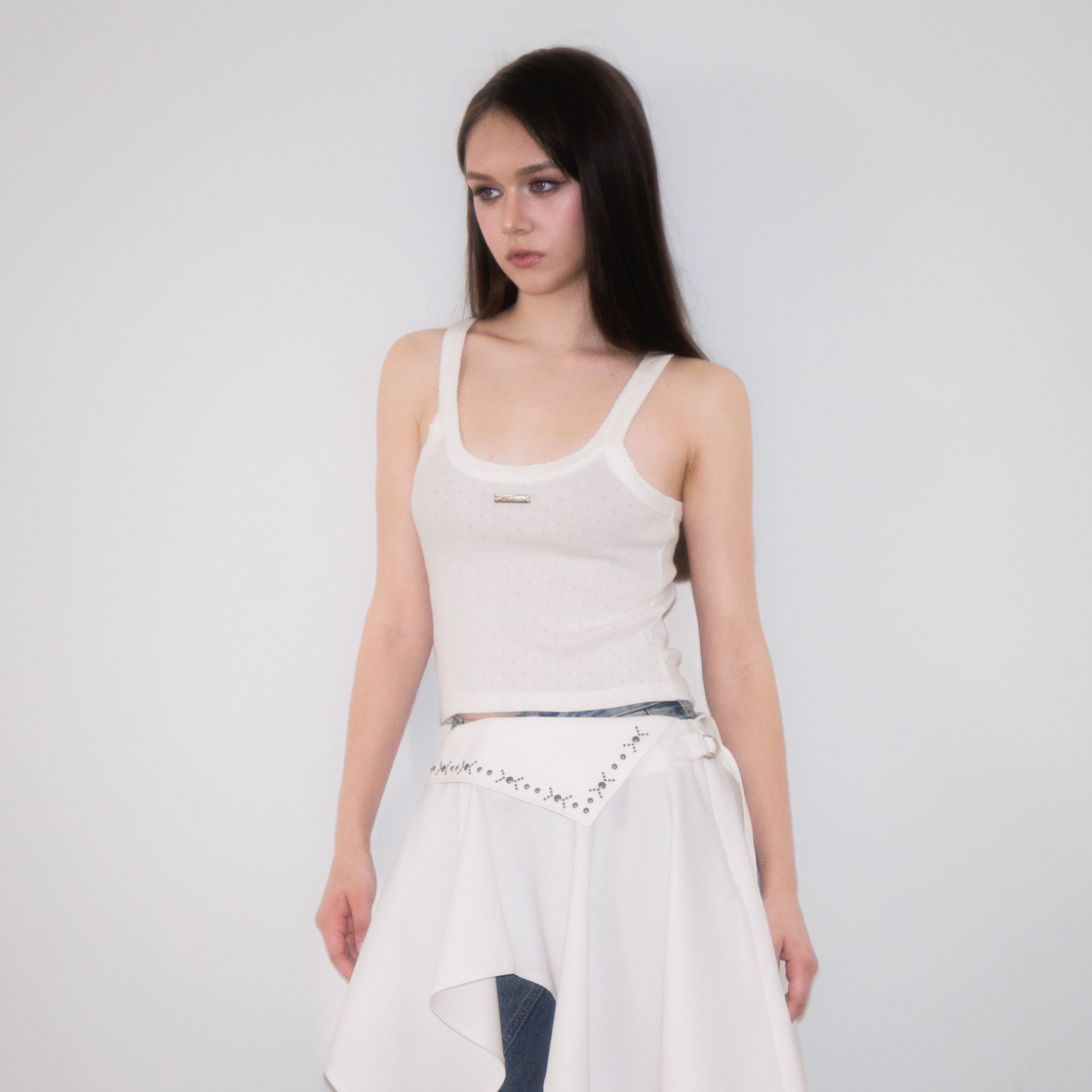 로제프란츠 소프트 펀칭 레이스 슬리브리스 아이보리(Rosefrantz Soft Punching Lace Sleeveless [Ivory]) - 6