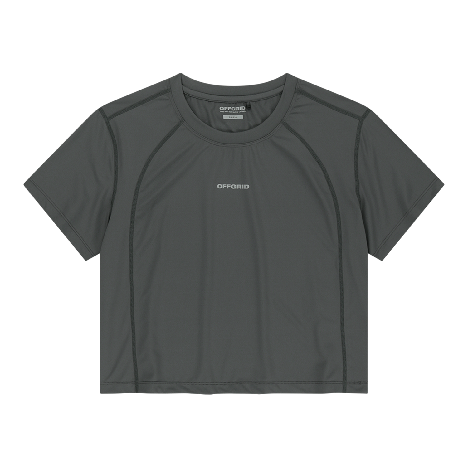 오프그리드 우먼 쿨리어 아스킨 크롭 반팔 티셔츠 차콜(OFFGRID W Coolier Askin Crop Shortsleeve Charcoal)