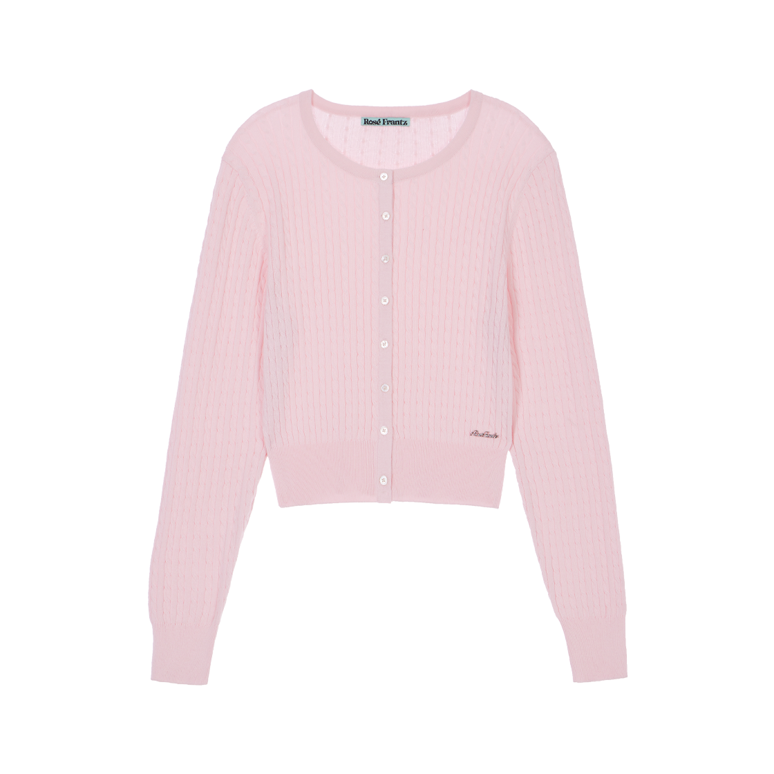 RS26CCD101PNK Rosefrantz Cable Knit Basic Cardigan [Pink]