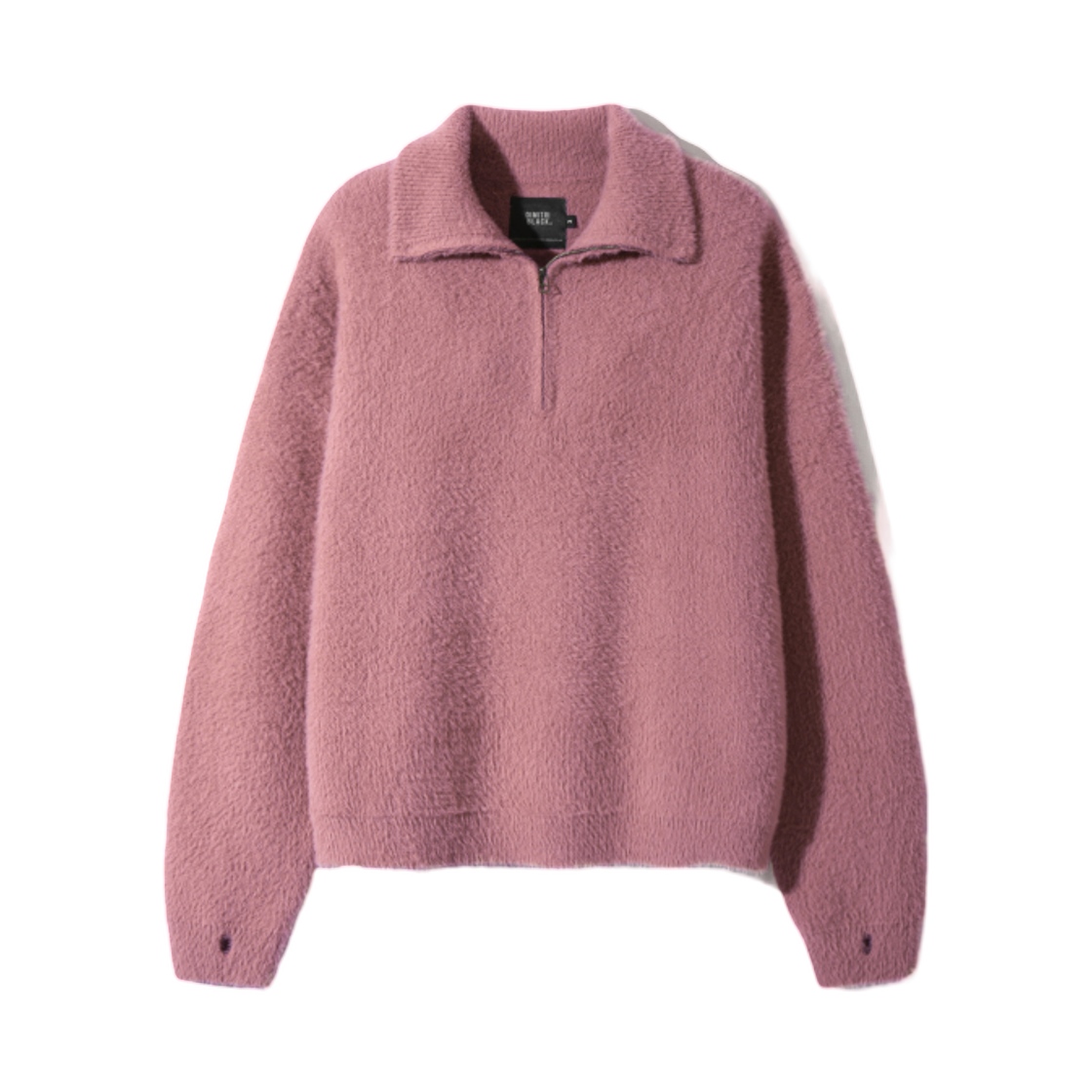 디미트리블랙 에센셜 헤어리 하프 집업 니트 핑크(Dimitri Black Essential Hairy Half Zip Up Knit Pink)