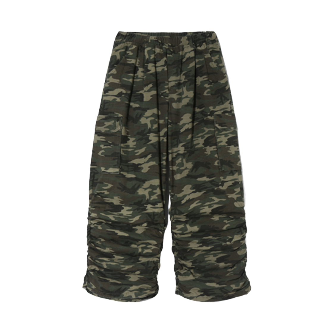 디미트리블랙 나일론 고프코어 셔링 카고 팬츠 카모플라주(Dimitri Black Nylon Gorpcore Shirring Cargo Pants Camouflage) - 1