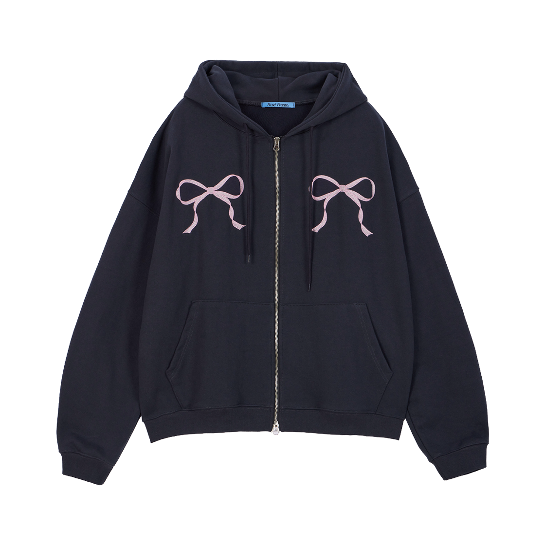 로제프란츠 스케치 리본 후드 집업 차콜(Rosefrantz Sketch Ribbon Hood Zip-up [Charcoal])