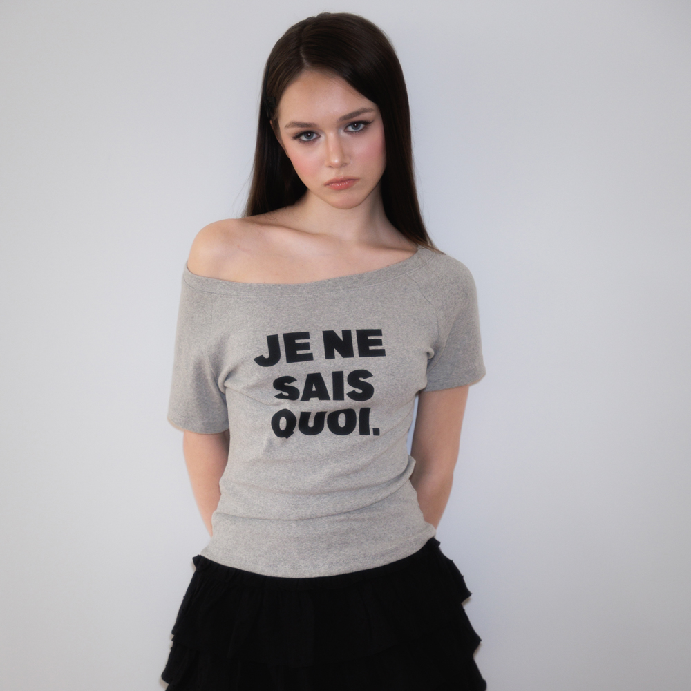 로제프란츠 미니멀 프렌치 레터링 티셔츠 그레이(Rosefrantz Minimal French Lettering T-shirt [Gray]) - 3