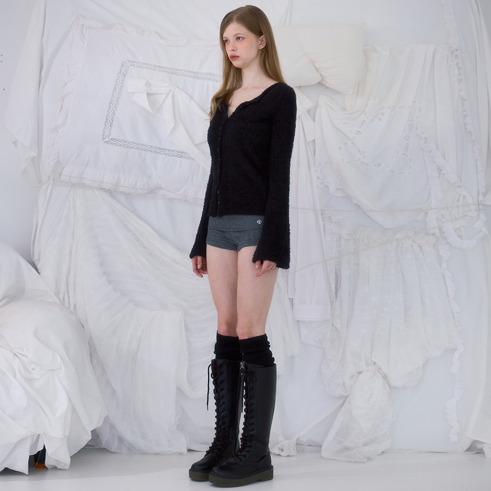 로제프란츠 헤어리 슬림 퍼 가디건 블랙(Rosefrantz Hairy Slim Fur Cardigan [Black]) - 3