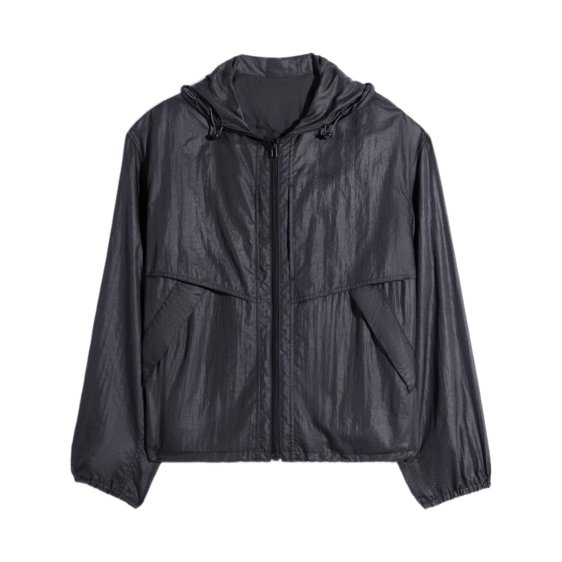 OW1239-LF1582-983 Lemaire Water Repellent Light Nylon Windbreaker Ash Black