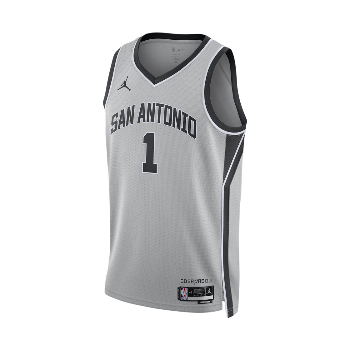 나이키 샌안토니오 스퍼스 2025/26 스테이트먼트 에디션 드라이핏 NBA 스윙맨 저지 플랫 실버 (HM4882-007) (마킹 버전)(Nike San Antonio Spurs 2025/26 Statement Edition Dri-Fit NBA Swingman Jersey Flat Silver (HM4882-007) (Marking Ver.)) - 1