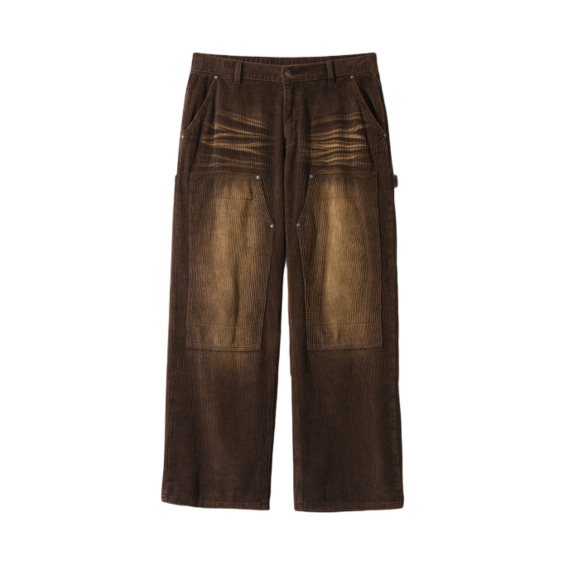 디미트리블랙 코듀로이 페이드 워싱 더블 니 카펜터 팬츠 더스트 브라운(Dimitri Black Corduroy Fade Washing Double Knee Carpenter Pants Dust Brown)