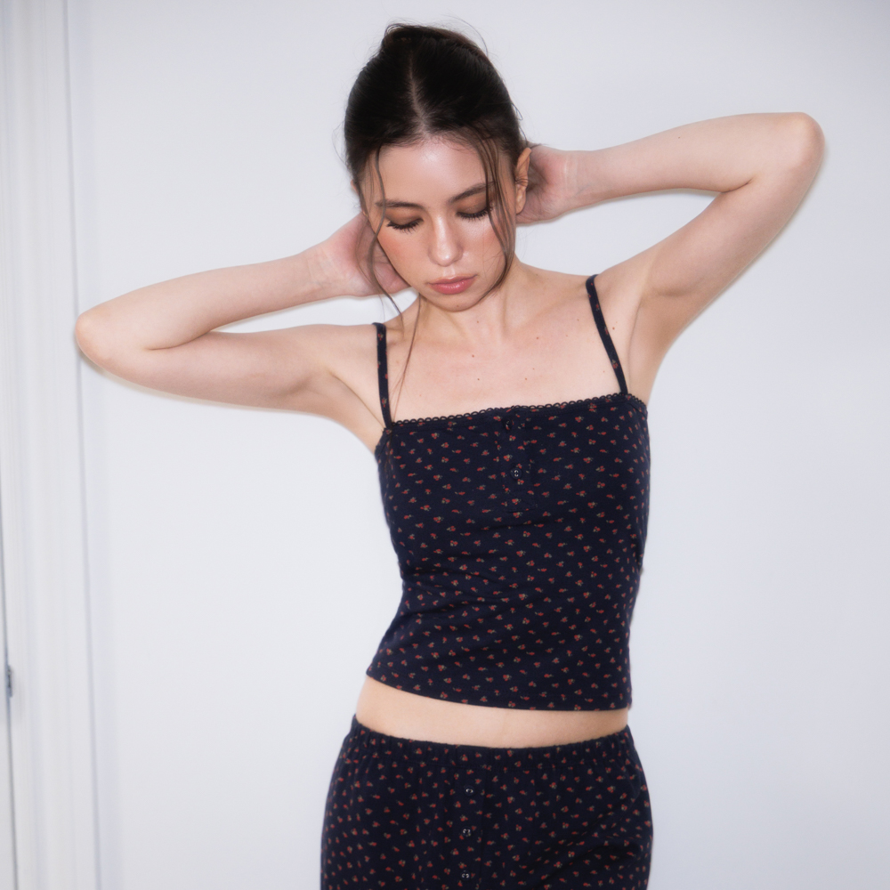 로제프란츠 로즈 앤 베리 라운지 슬리브리스 로즈 네이비(Rosefrantz Rose & Berry Lounge Sleeveless [Rose Navy]) - 5