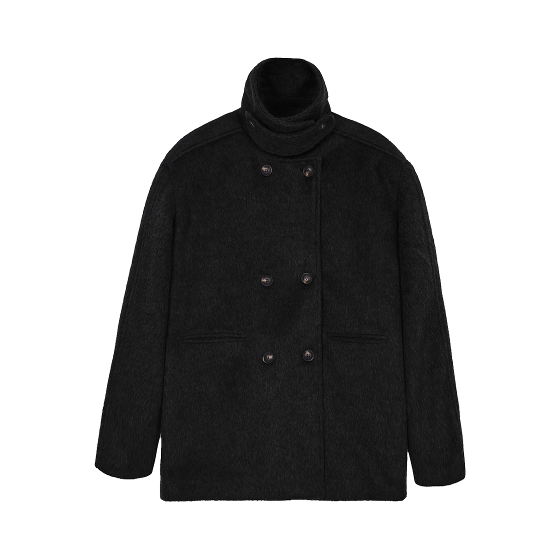 로제프란츠 하이넥 하프 코트 블랙(Rosefrantz High Neck Half Coat [Black])