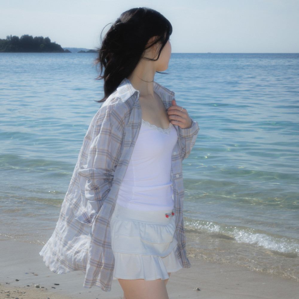 로제프란츠 시스루 체크 오버핏 셔츠 스카이 블루(Rosefrantz See-through Check Overfit Shirt [Sky Blue]) - 3