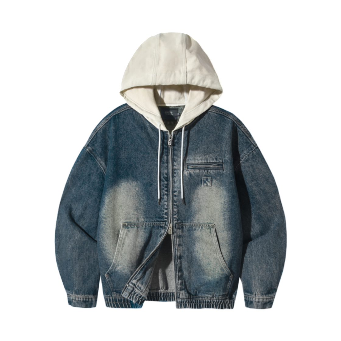 디미트리블랙 투웨이 OG 에센셜 디트로이트 후드 집업 데님 더스트 인디고(Dimitri Black 2Way OG Essential Detroit Hooded Zip Up Denim Dust Indigo)