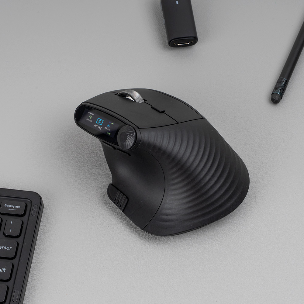 로이체 프리미엄 스마트 다이얼 인체공학 저소음 블루투스 충전식 버티컬 무선 마우스(Royche Ergonomic Vertical Wireless Mouse with Smart Dial, Silent Click, Bluetooth & Rechargeable - Premium Edition) - 2