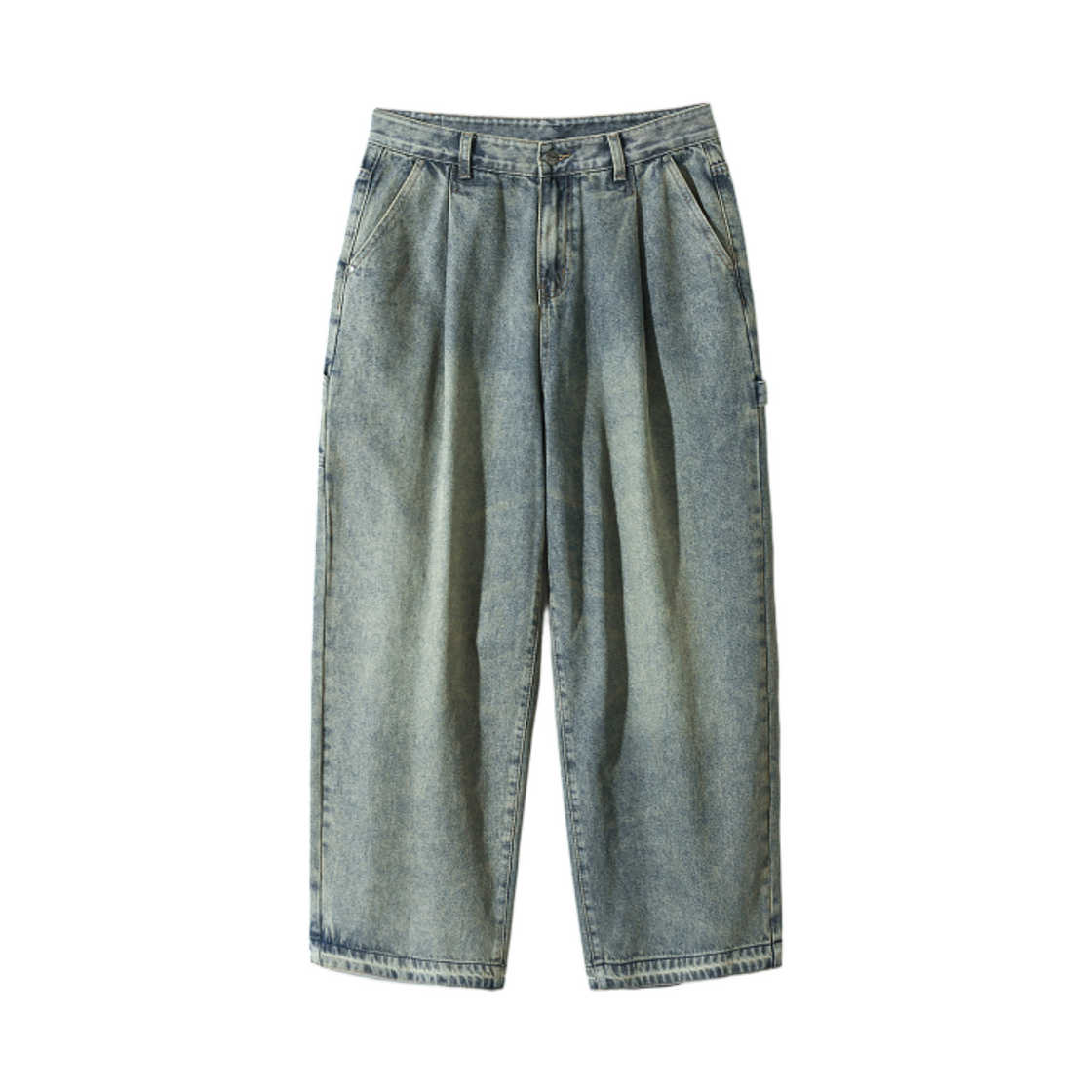 디미트리블랙 바이오 워싱 와이드 카펜터 데님 팬츠 더스트 인디고(Dimitri Black Bio Washing Wide Carpenter Denim Pants Dust Indigo)