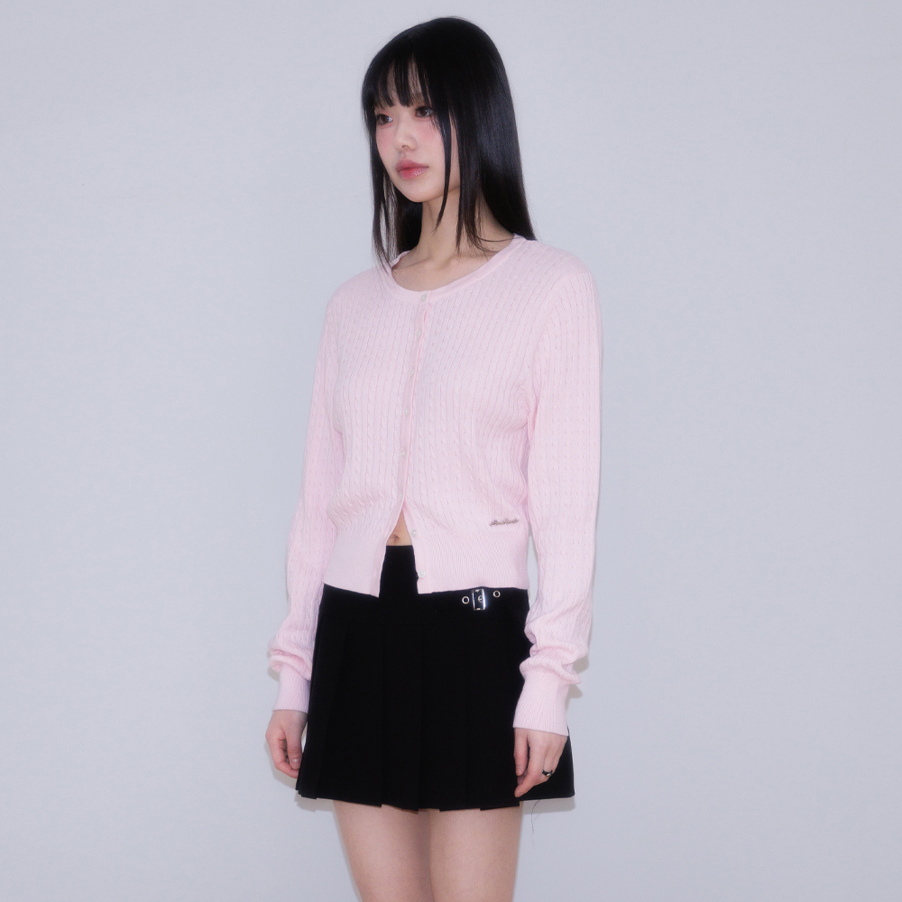 로제프란츠 케이블 니트 베이직 가디건 핑크(Rosefrantz Cable Knit Basic Cardigan [Pink]) - 3