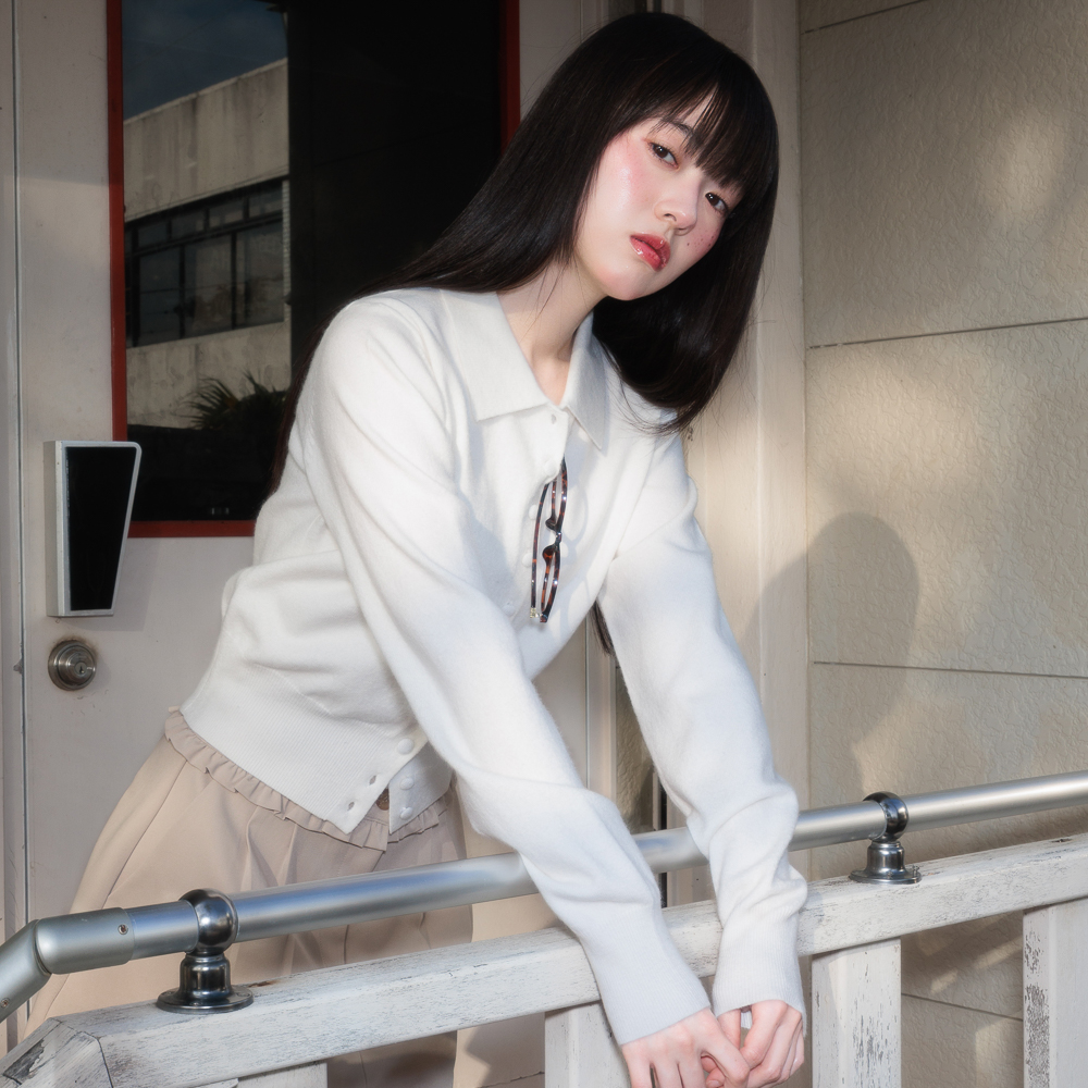 로제프란츠 패브릭 버튼 카라 가디건 아이보리(Rosefrantz Fabric Button Collar Cardigan [Ivory]) - 3