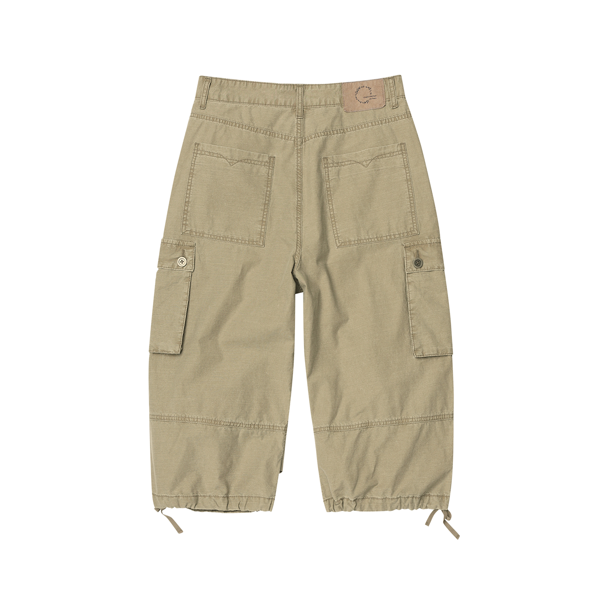 조우 빈티지 밀리터리 카프리 카고 팬츠 워시드 베이지(CHOWOO Vintage Military Capri Cargo Pants Washed Beige) - 2