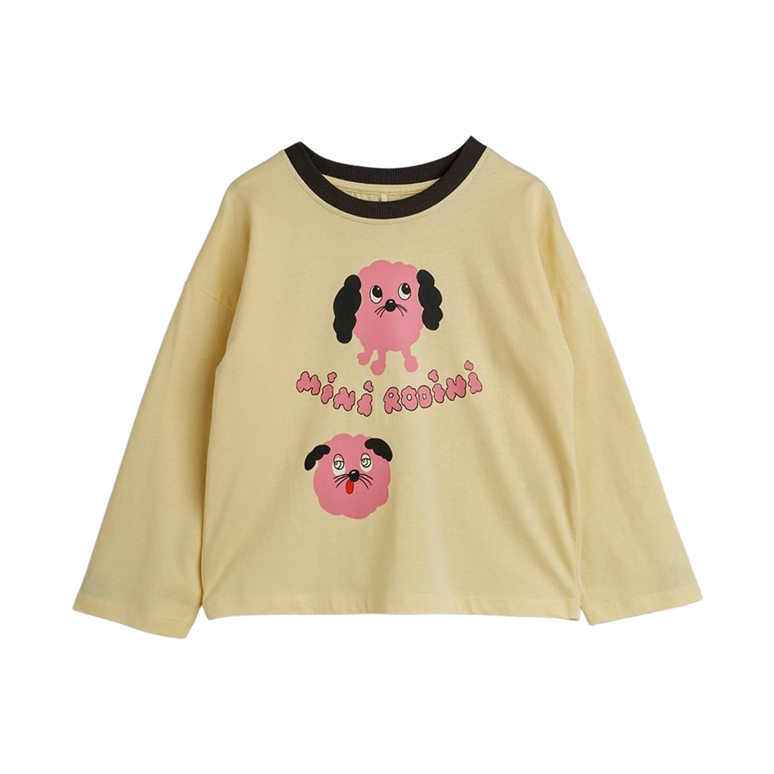 (키즈) 미니 로디니 도기스 숏 슬리브 티셔츠 옐로우((Kids) Mini Rodini Doggies Short Sleeve T-Shirt Yellow)