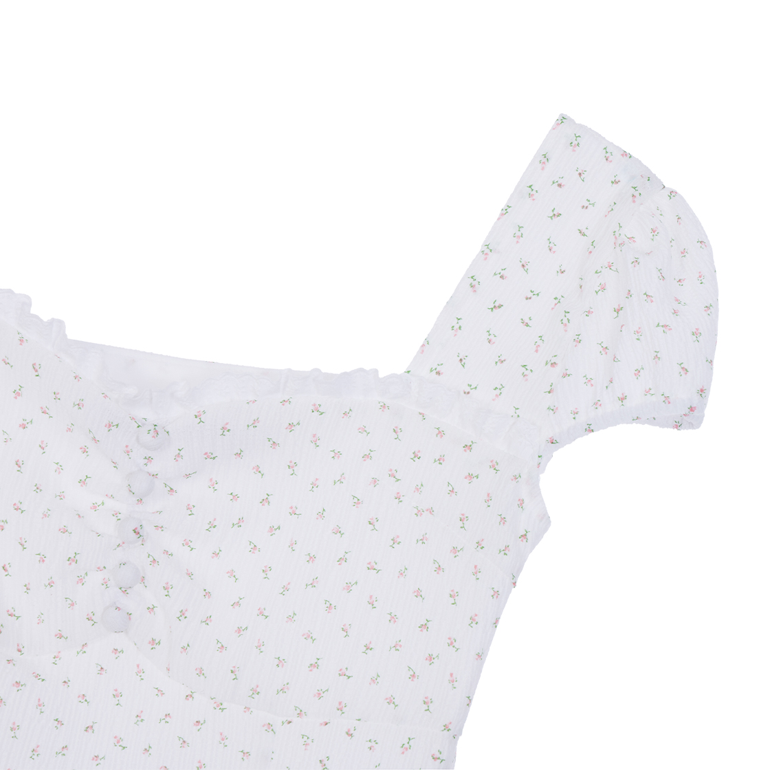 로제프란츠 레이스 셔링 버튼 플레어 원피스 아이보리(Rosefrantz Lace Shirring Button Flare Dress [Ivory]) - 2
