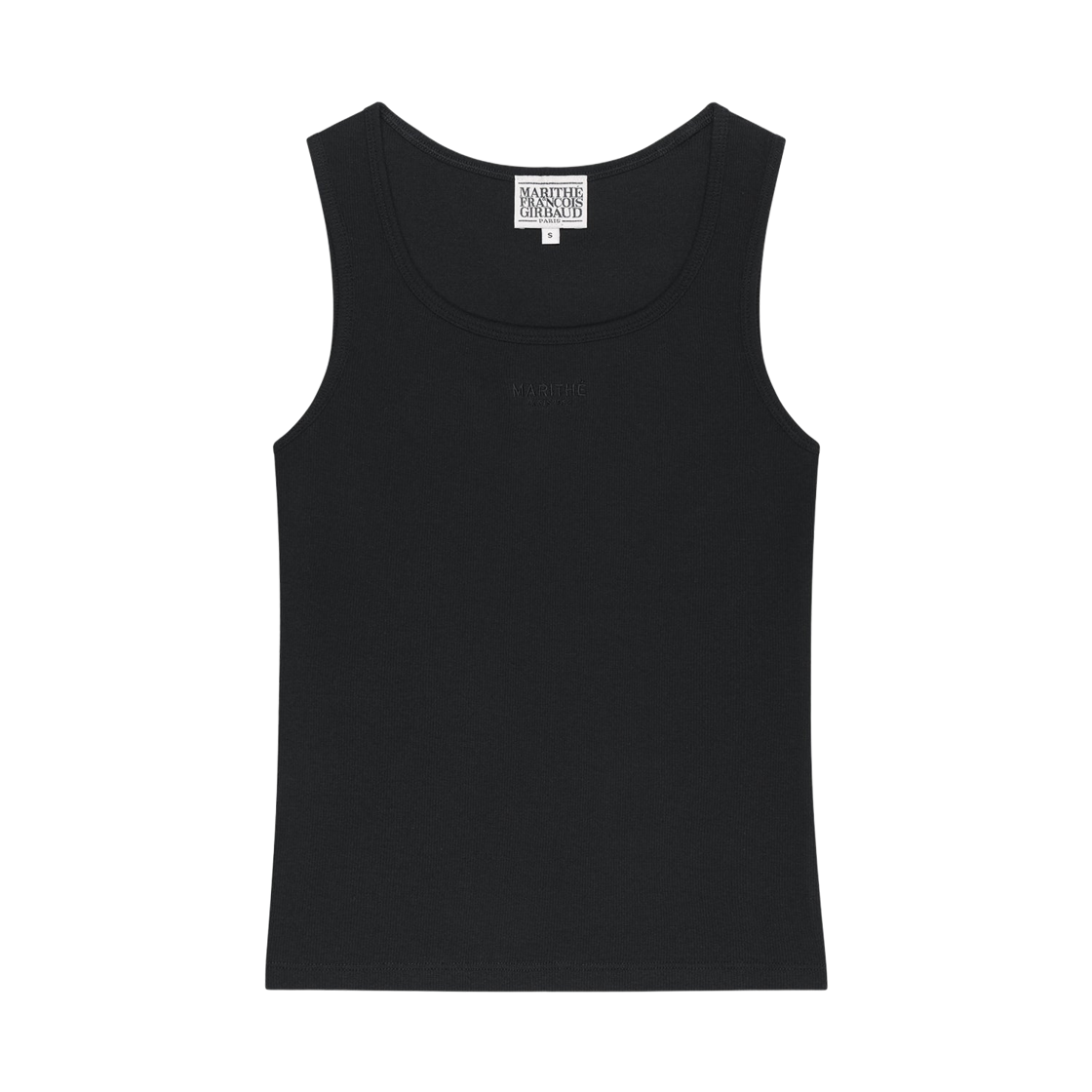 (W) 마리떼 프랑소와 저버 레귤러 로고 슬리브리스 블랙((W) Marithe Francois Girbaud Regular Logo Sleeveless Black) - 1