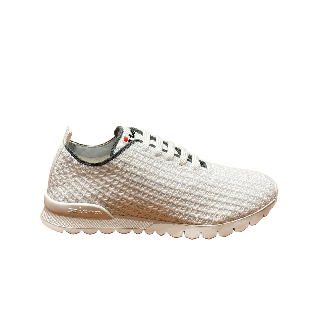 (W) 키톤 니트 핏 스니커즈 화이트 그레이((W) Kiton Knit Fit Sneakers White Gray)
