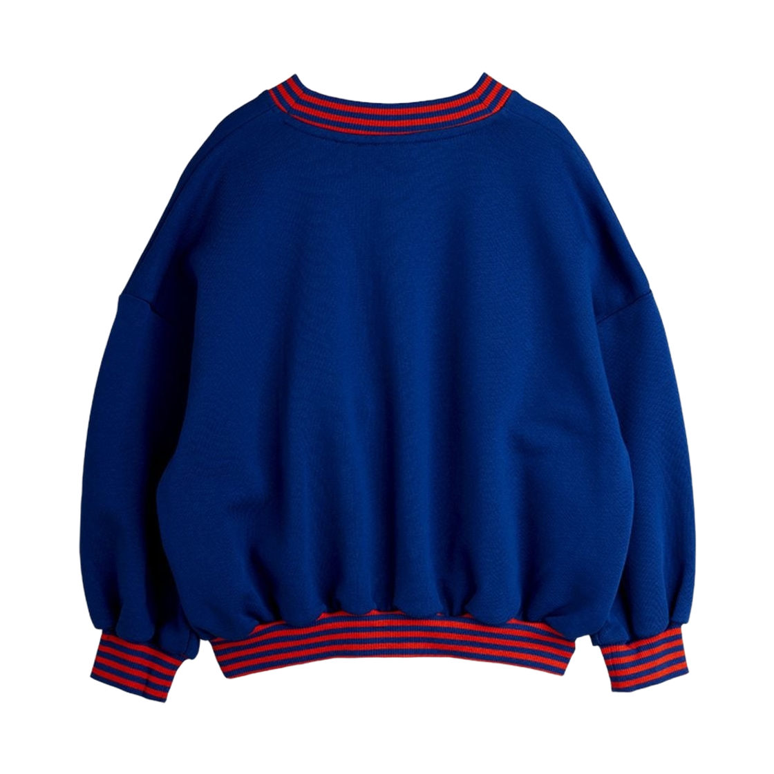 (키즈) 미니 로디니 스트라이프 립 어스 스웨트셔츠 블루((Kids) Mini Rodini Striped Rib Earth Sweatshirt Blue) - 2