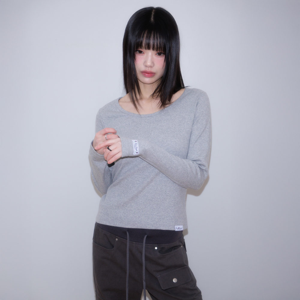 로제프란츠 에센셜 로즈 라벨 롱슬리브 그레이(Rosefrantz Essential Rose Label Long Sleeve [Gray]) - 2