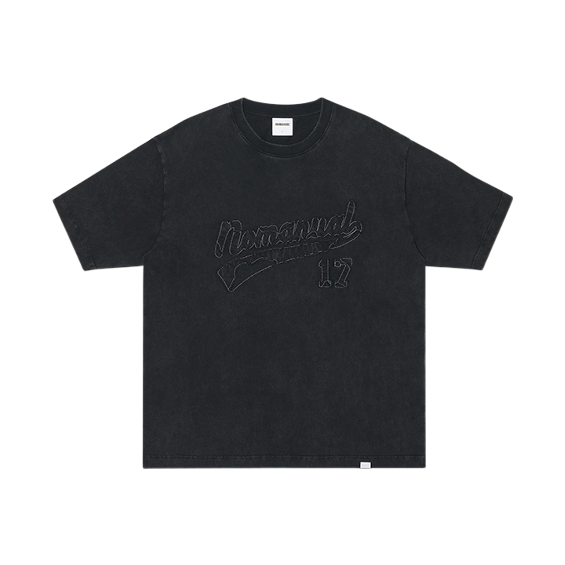 NMSS62TS30WBK NOMANUAL Applique T-shirt Washed Black