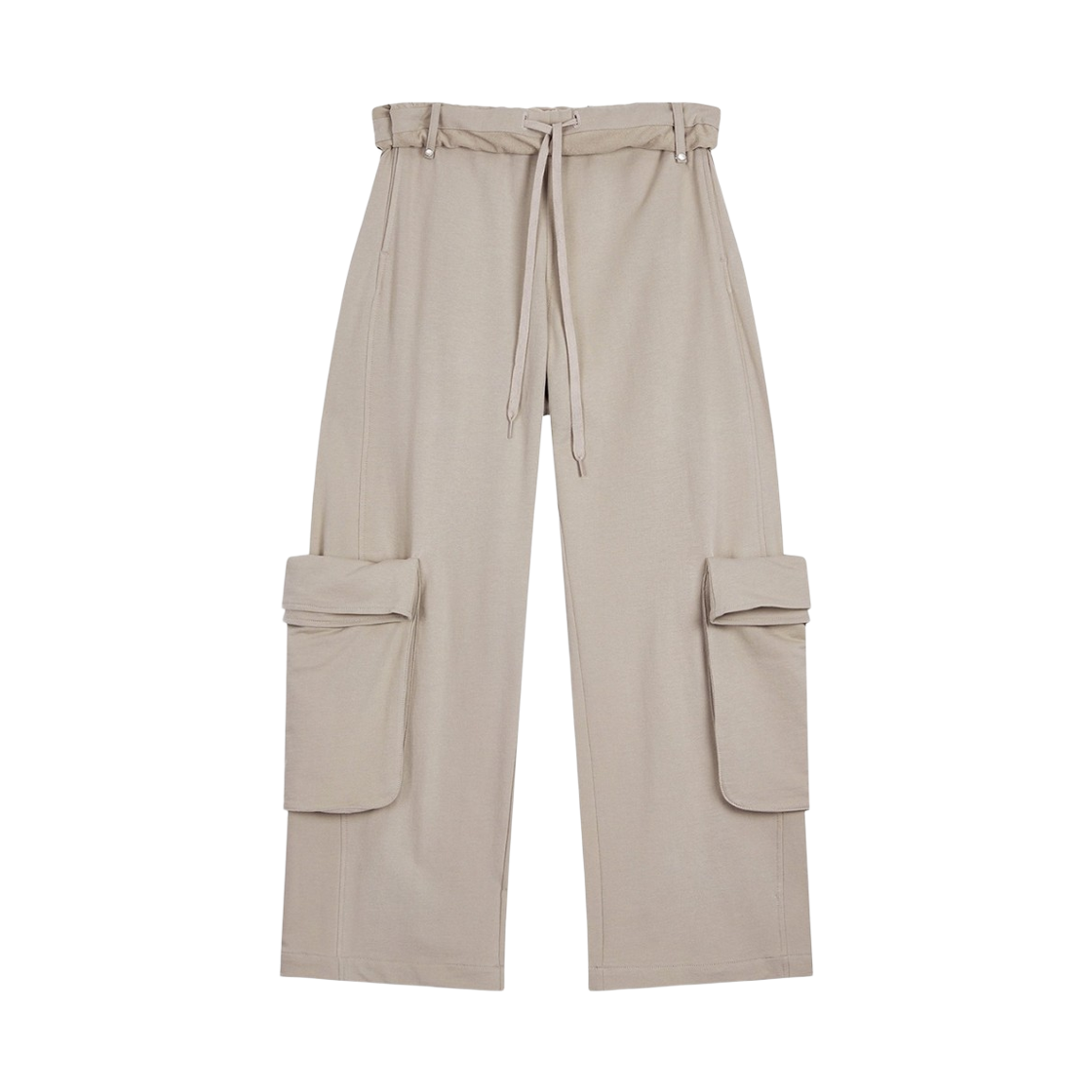 오픈 Yy 롤드 웨이스트 스웨트 카고 팬츠 베이지(Open Yy Rolled Waist Sweat Cargo Pants Beige)