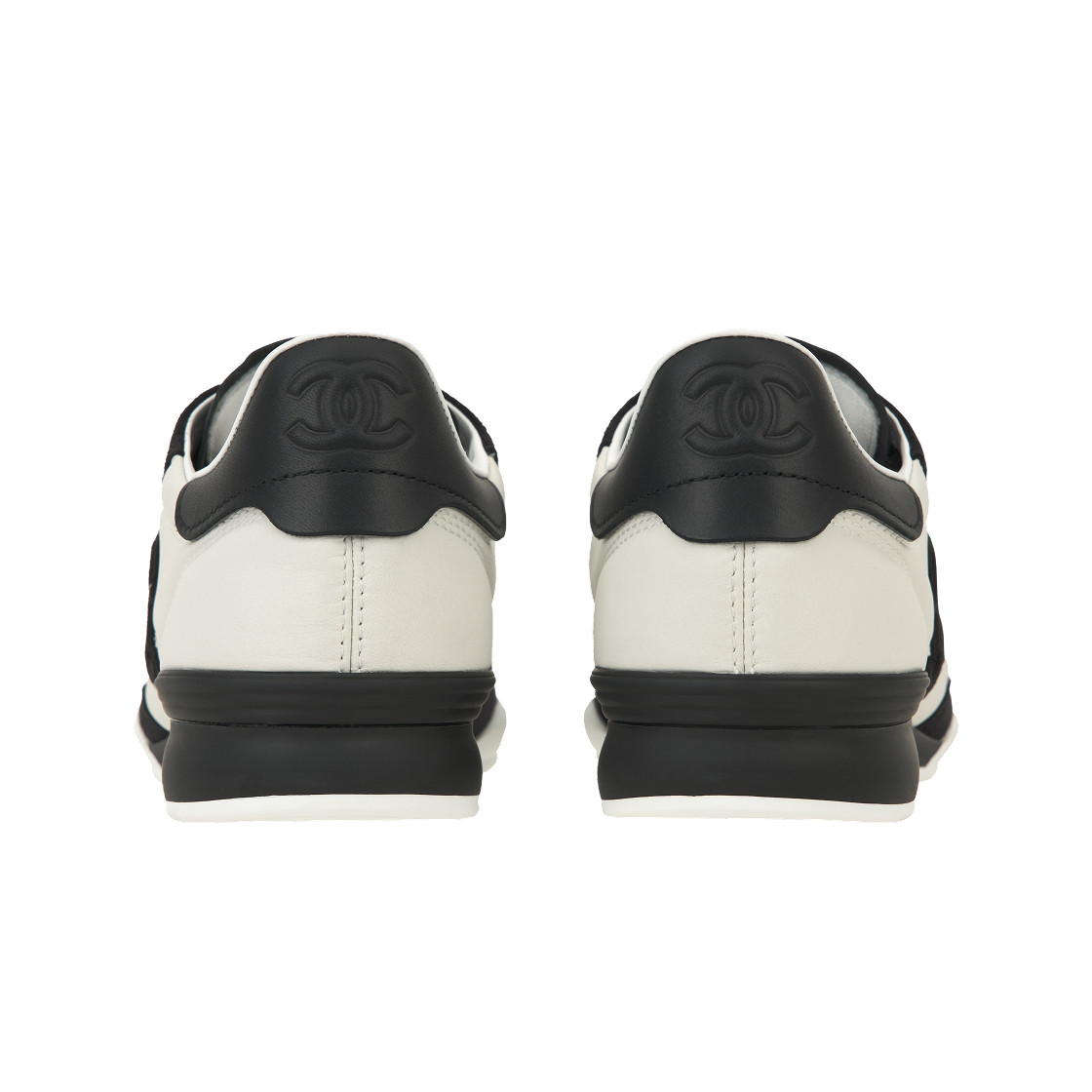 (W) 샤넬 카프스킨 스웨이드 스니커즈 화이트 블랙((W) Chanel Calfskin Suede Sneakers White Black) - 6