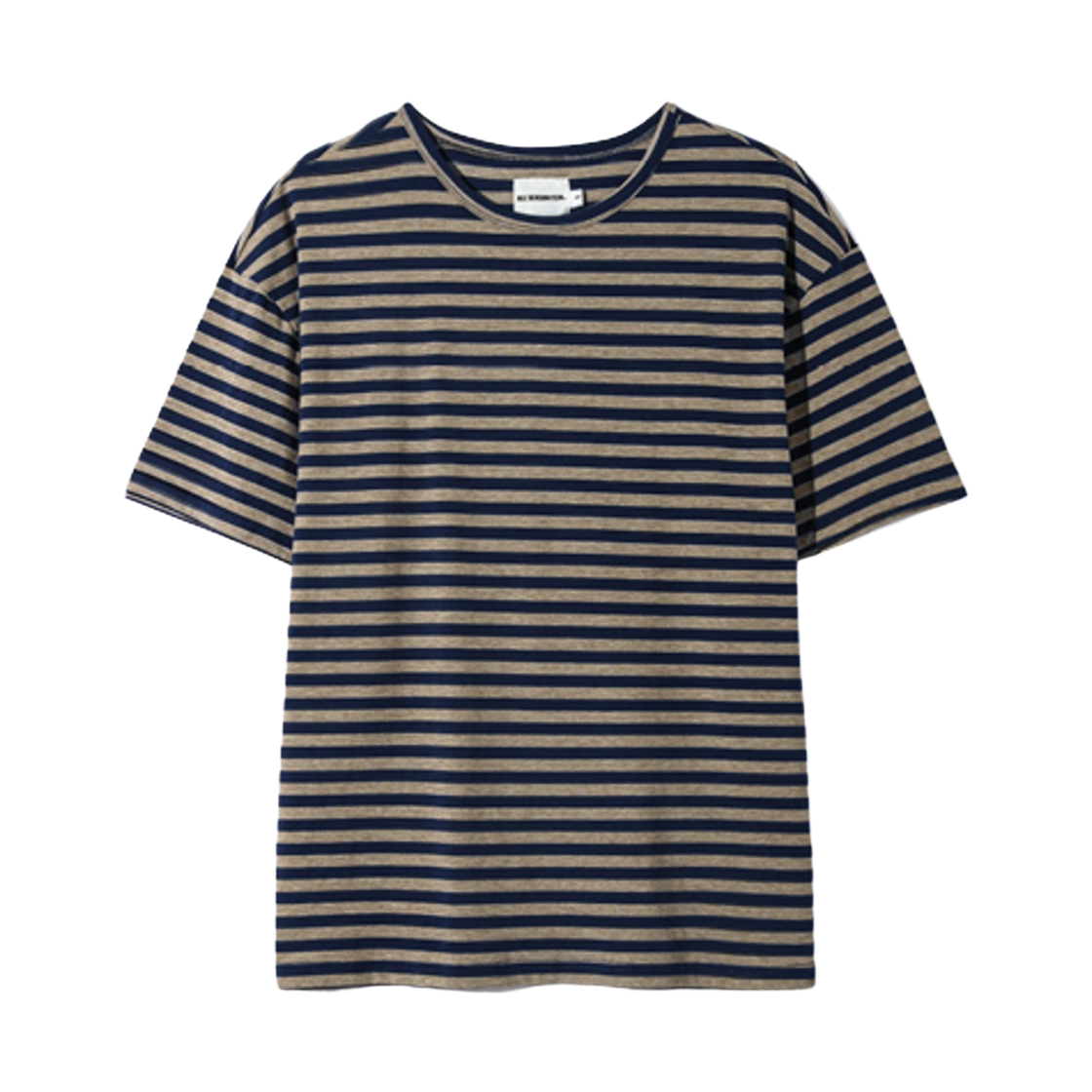 디미트리블랙 ASI 레이어링 스트라이프 숏슬리브 티셔츠 네이비 베이지(Dimitri Black ASI Layering Stripe Short Sleeve T-Shirt Navy Beige)