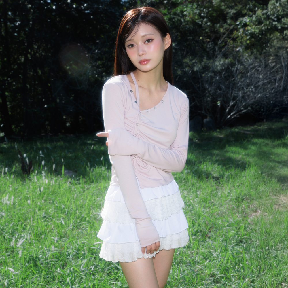 로제프란츠 언밸런스 셔링 롱슬리브 핑크(Rosefrantz Unbalanced Shirring Long Sleeve [Pink]) - 6