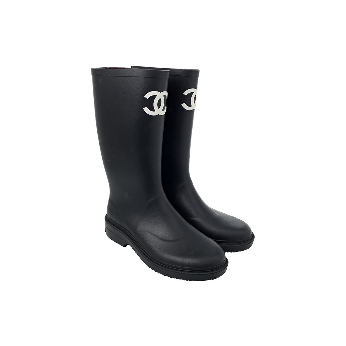 샤넬 25B CC 로고 카우초크 레인부츠 38 블랙 (6ET0867)(Chanel 25B CC Logo Cowhide Rain Boots Black)