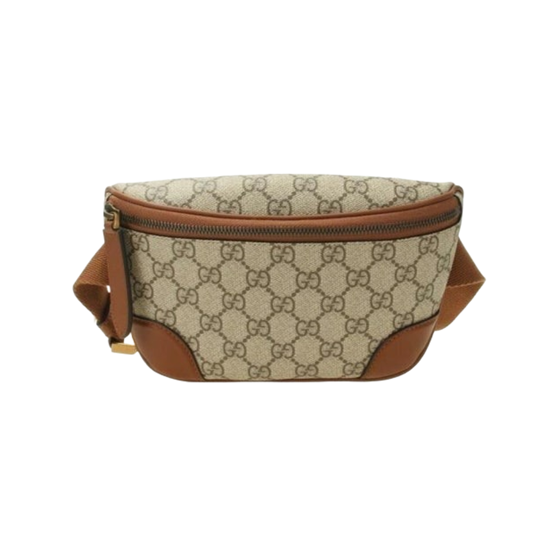 821165-FAEEC-9786 Gucci GG Emblem Small Belt Bag Beige Dark Brown