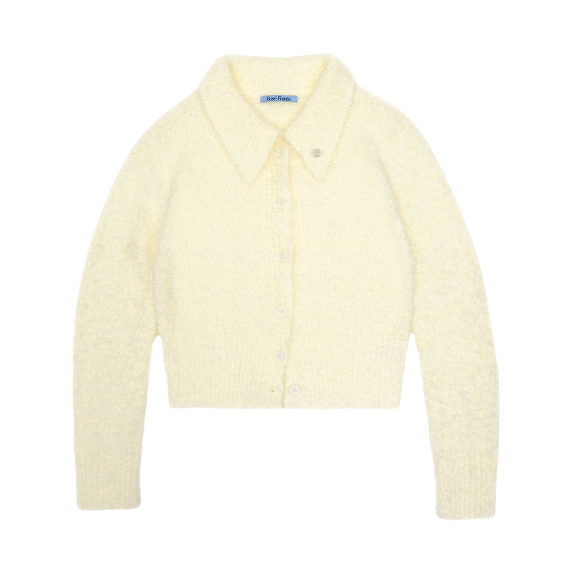 RS24SCD101LYW Rosefrantz Hairy Collar Knit Cardigan [Light Yellow]
