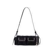 Rosefrantz Multi Pocket Studded Shoulder Bag [Black]