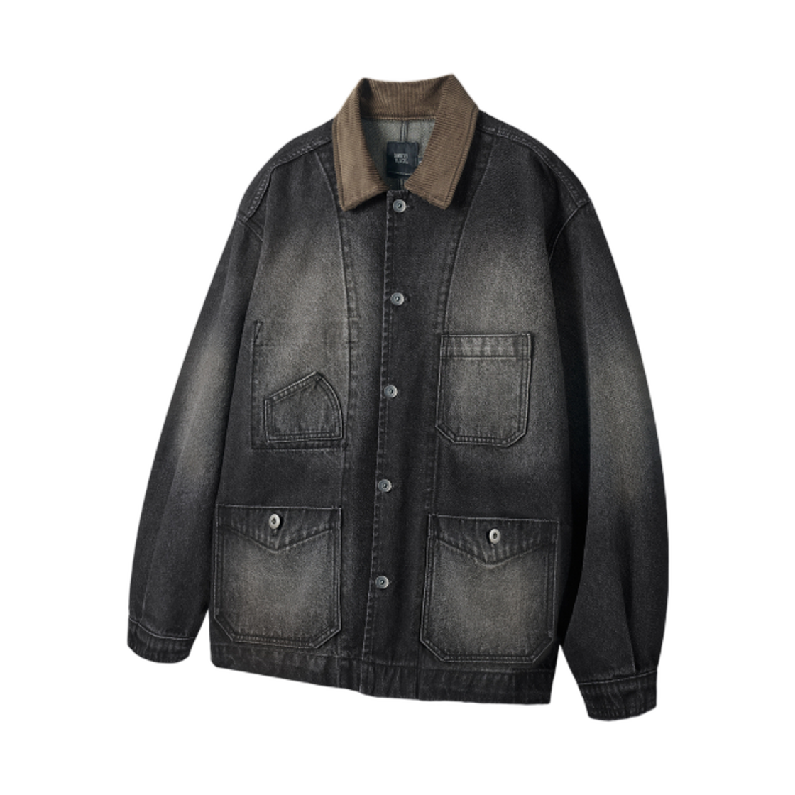 디미트리블랙 프렌치 워크 자켓 데님 빈티지 블랙(Dimitri Black French Work Jacket Denim Vintage Black)