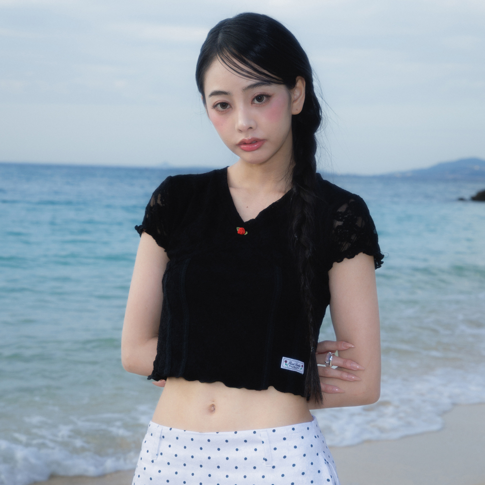로제프란츠 로즈 레이스 슬림 티셔츠 블랙(Rosefrantz Rose Lace Slim T-shirt [Black]) - 6