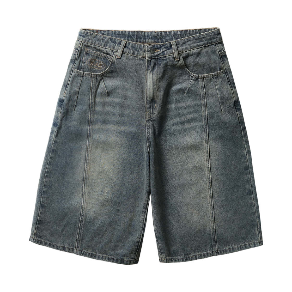 VBE3PS01DI Dimitri Black VLAD Slash Bermuda Denim Pants Dust Indigo