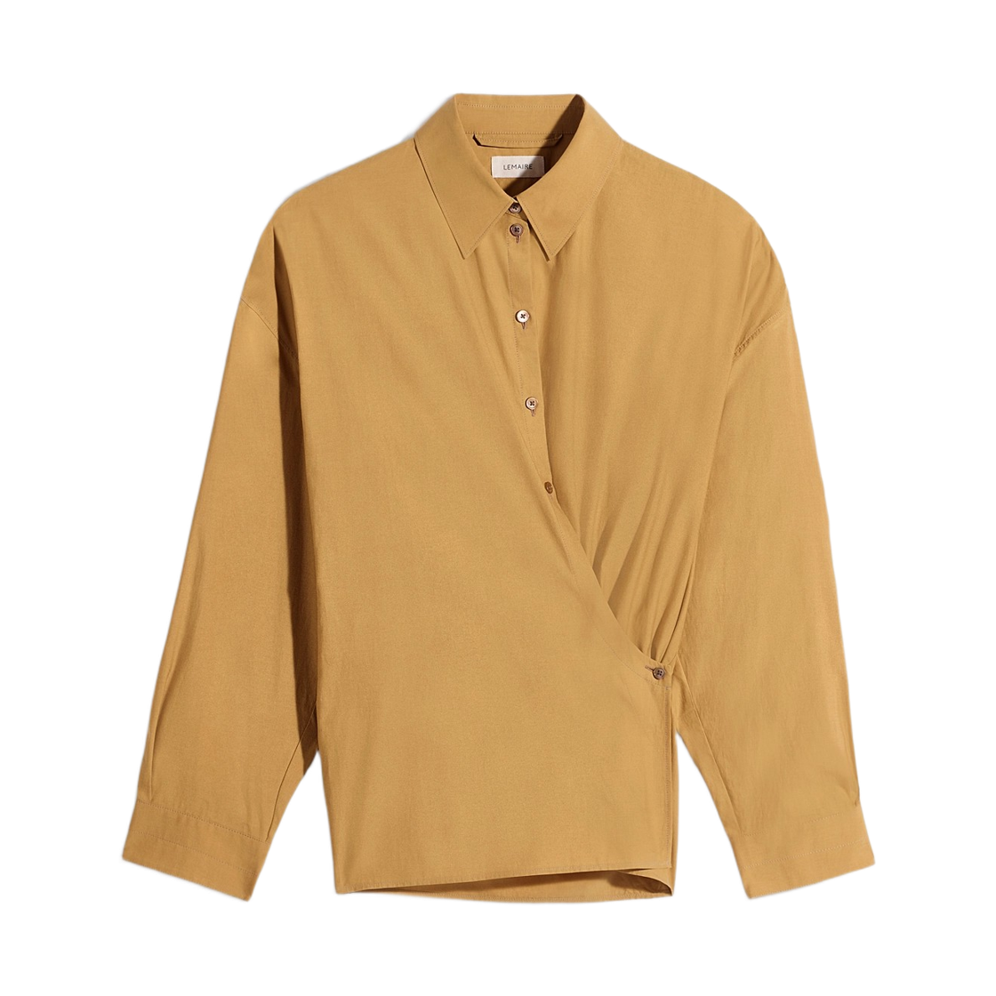 SH1141-LF1500-539 (W) Lemaire Straight Collar Twisted Shirt Cumin