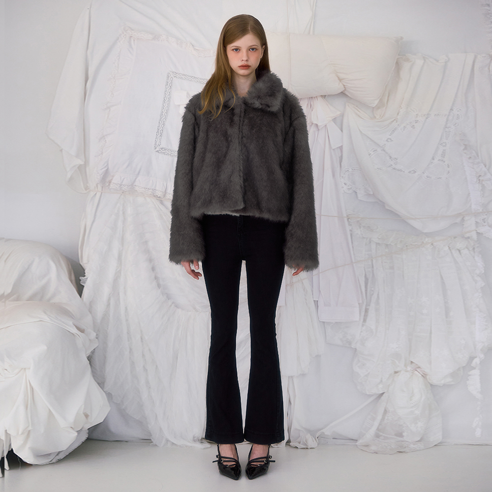 로제프란츠 크롭 믹스 퍼 자켓 브라운(Rosefrantz Crop Mix Fur Jacket [Brown]) - 2