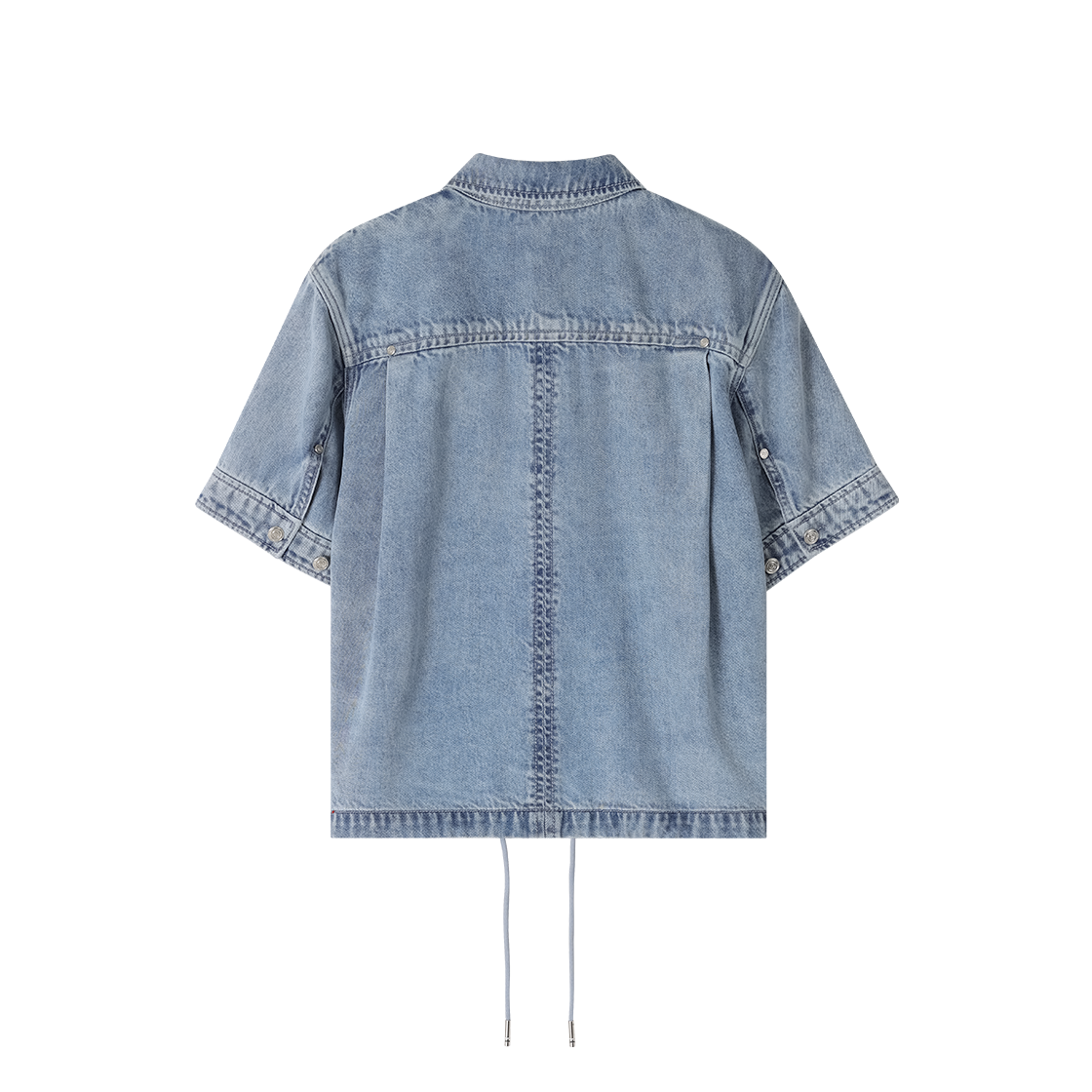 (W) 송지오 지제로 팬서 데님 스트링 하프 셔츠 블루((W) SONGZIO ZZERO Panther Denim String Half Shirt Blue) - 2