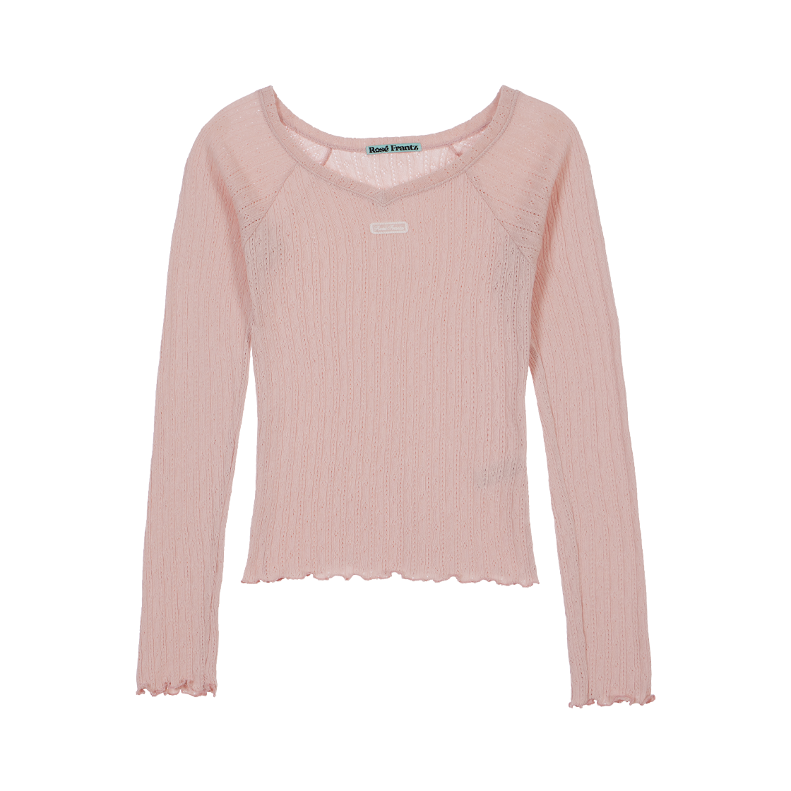 로제프란츠 레이스 라벨 브이넥 롱슬리브 핑크(Rosefrantz Lace Label V-Neck Long Sleeve [Pink]) - 1