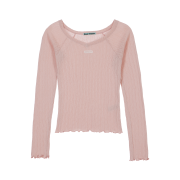 Rosefrantz Lace Label V-Neck Long Sleeve [Pink]