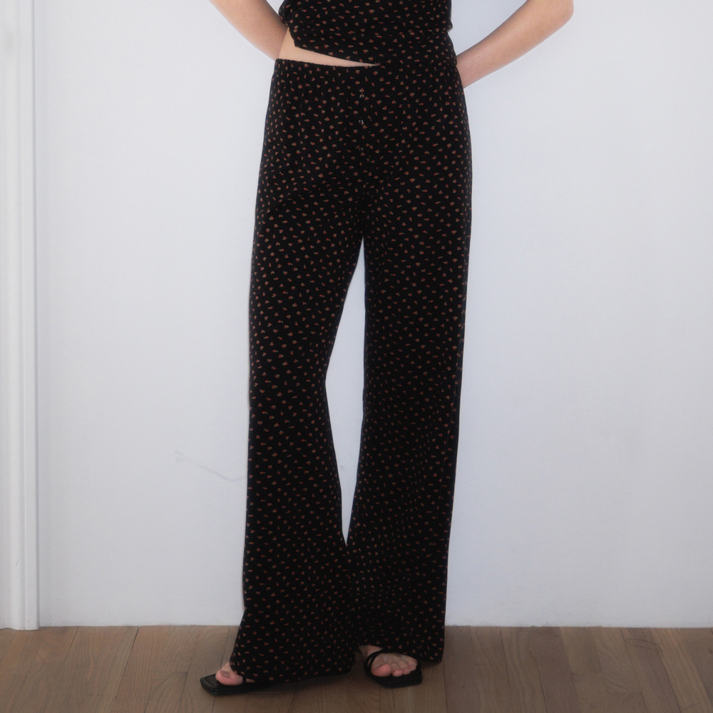 로제프란츠 로즈 앤 베리 라운지 팬츠 로즈 블랙(Rosefrantz Rose & Berry Lounge Pants [Rose Black]) - 3