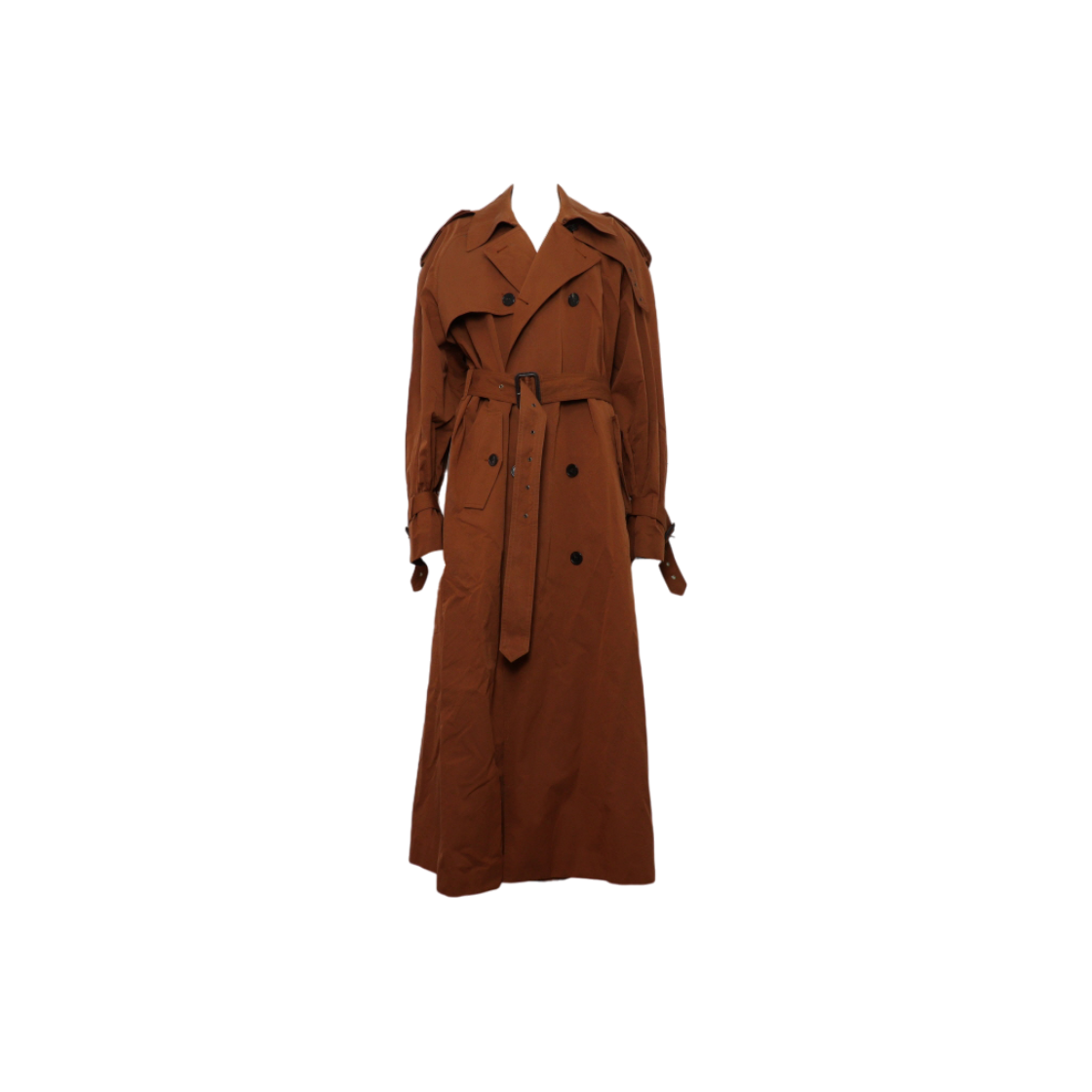 생로랑 851259 브라운 오버사이즈 코튼 실크 여성 벨트 트렌치코트 자켓aa63865(Saint Laurent Brown Oversized Cotton-Silk Women Belted Trench Coat)