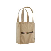 Patagonia Recycled Market Tote Bag 73 Text Logo Classic Tan
