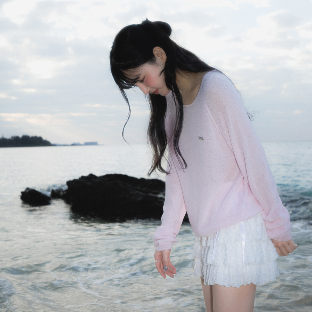 로제프란츠 보트넥 시스루 베이직 니트 핑크(Rosefrantz Boatneck Sheer Basic Knit [Pink]) - 6